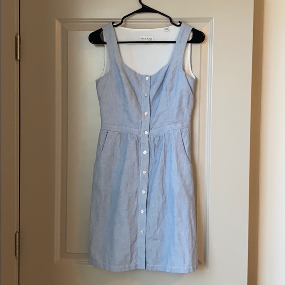 Jack Wills Blue Pinstripe Dress